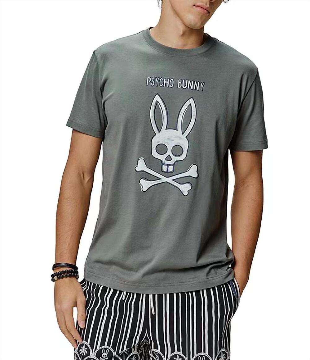 NEW PSYCHO BUNNY adler graphic tee in olive